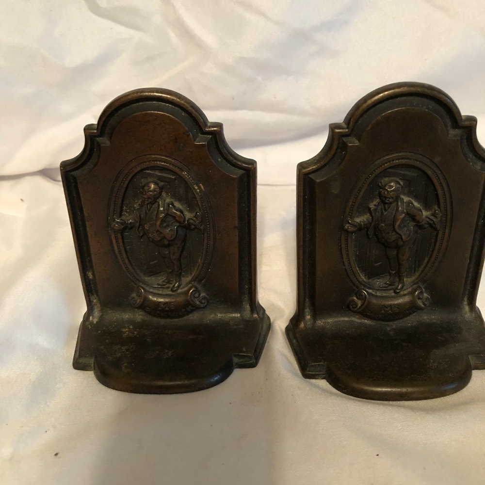 Metal book ends made in English